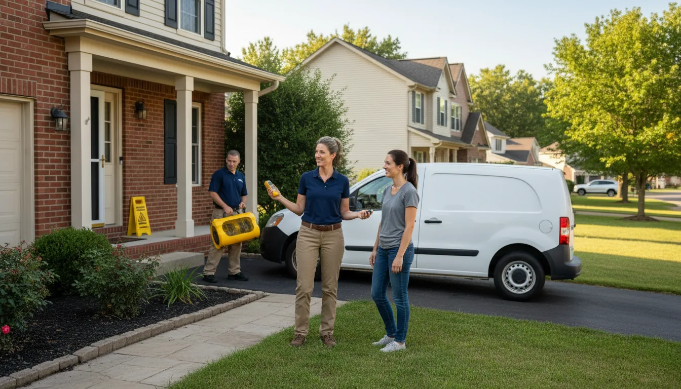 Residential water damage restoration in Homer, LA